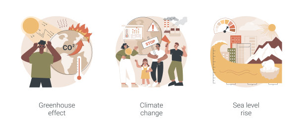 全球变暖抽象概念矢量插图。图片下载