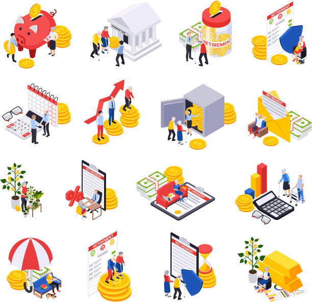 退休计划图标收藏图片下载
