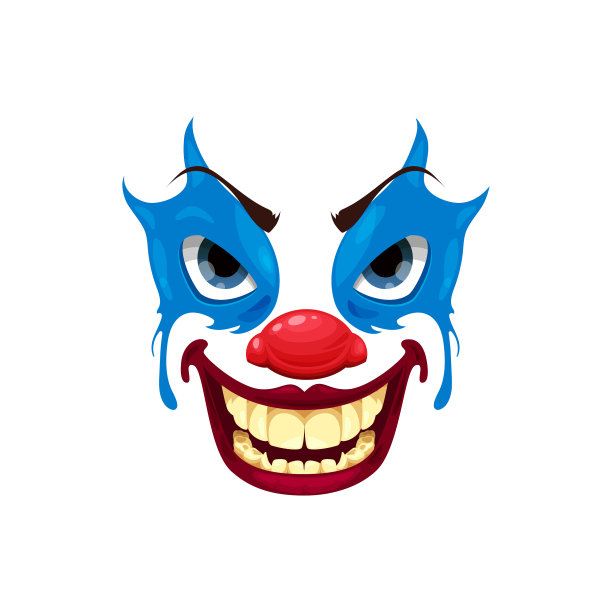 可怕的小丑脸图标万圣节有趣的人图片下载