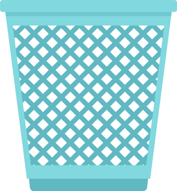 垃圾筐图标扁平孤立图片下载