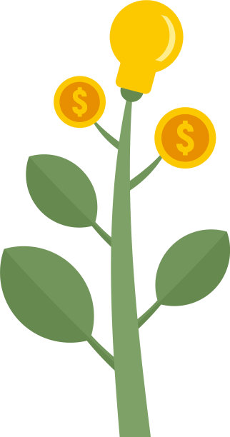 金钱植物图标平孤立图片下载