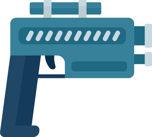 手枪爆破图标扁平孤立图片下载