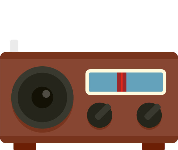 无线电图标扁平隔离的图片下载