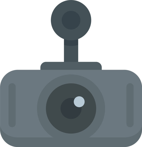 现代汽车记录仪图标平坦孤立图片下载