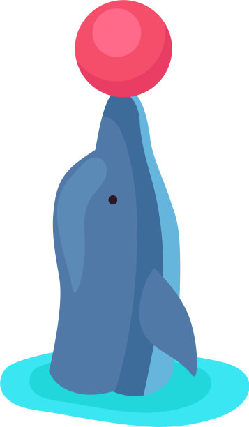 海豚馆等距图标图片下载