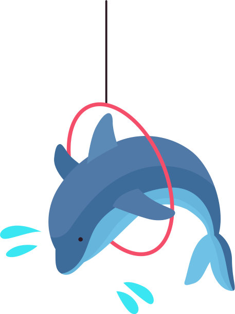 海豚馆等距图标图片下载