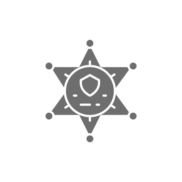 警长之星徽章灰色图标图片下载