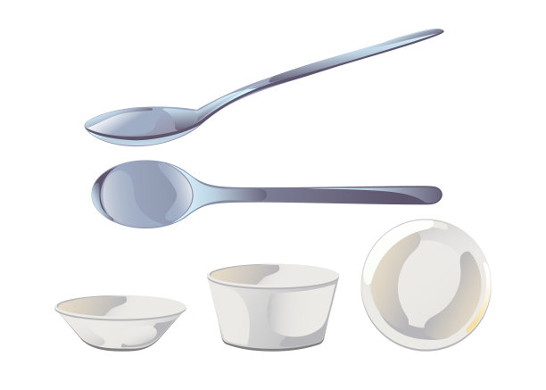 扁平的卡通风格的空陶瓷酱碗图片下载