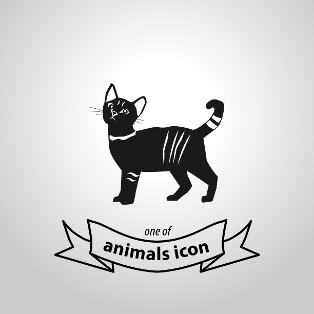 小猫图标小猫符号小猫孤立简单图片下载