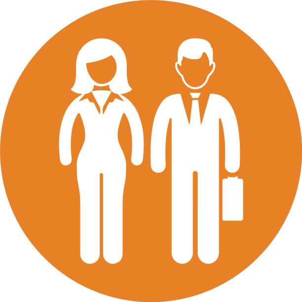 商人经理女人图标橙色的颜色eps图片下载