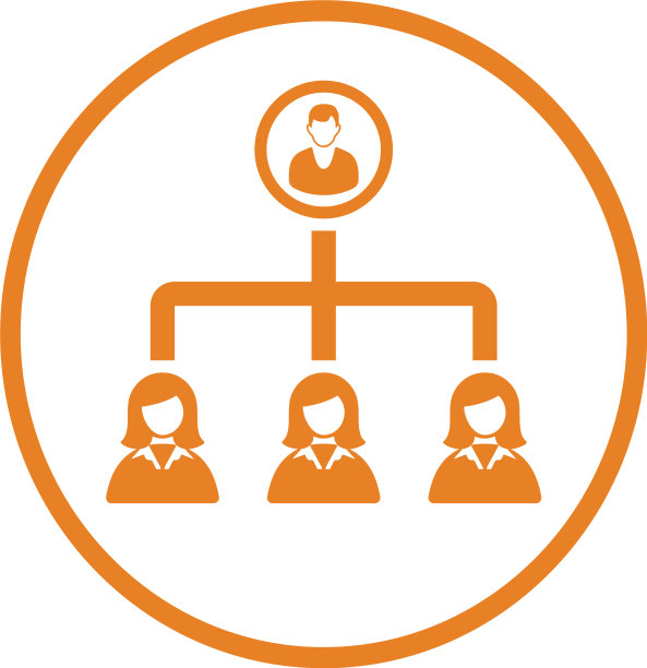 层次结构组织图标橙色图片下载