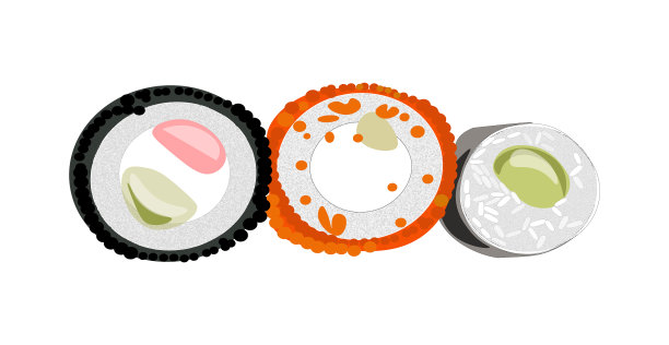 逼真的鱼卷日本国菜图片下载