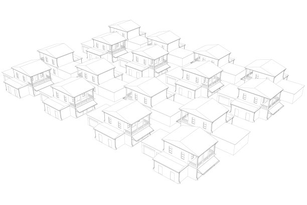 轮廓私人住宅孤立在白色图片下载