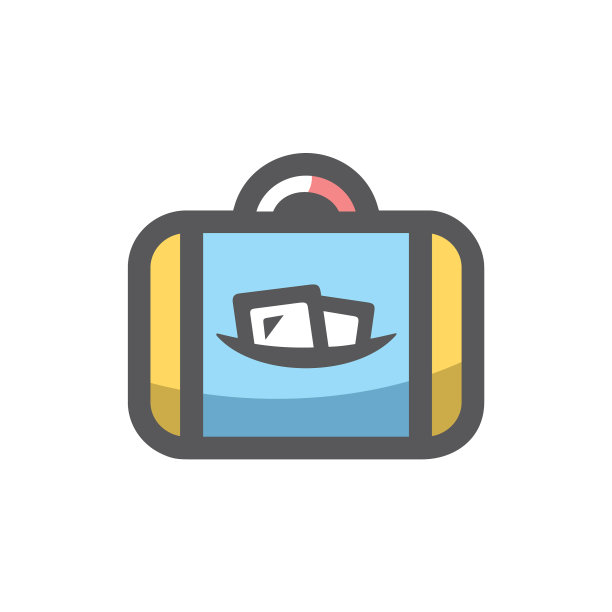 时髦的旅行袋图标卡通图片下载
