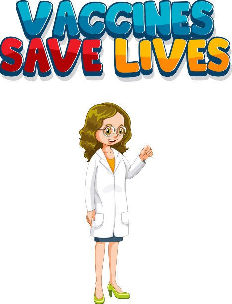 疫苗拯救生命字体设计与医生图片下载