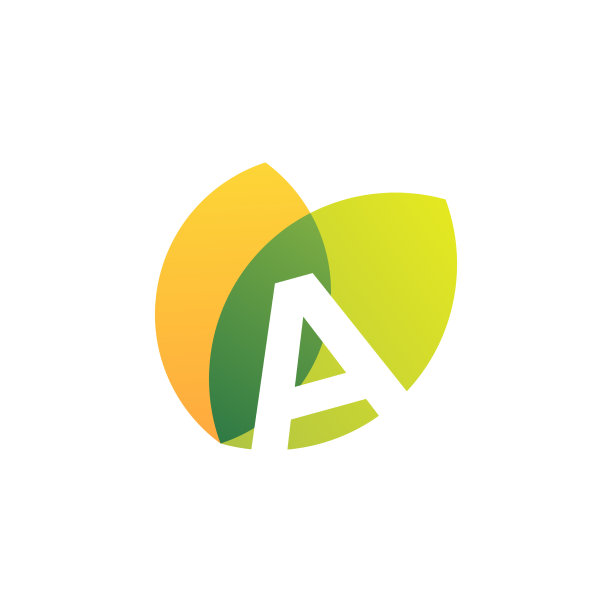 一个字母叶重叠彩色标志图标图片下载