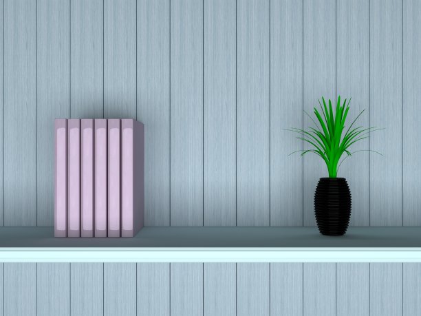 木墙背景上有书籍的书架图片下载