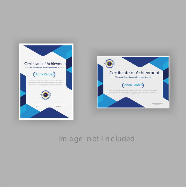 彩色证书成就模板图片下载
