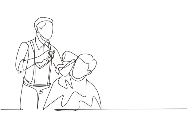 单线连续拉丝理发图片下载