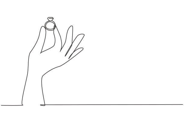 单线连续画女人的手图片下载