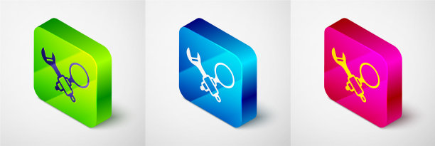 等距调试图标隔离在灰色图片下载