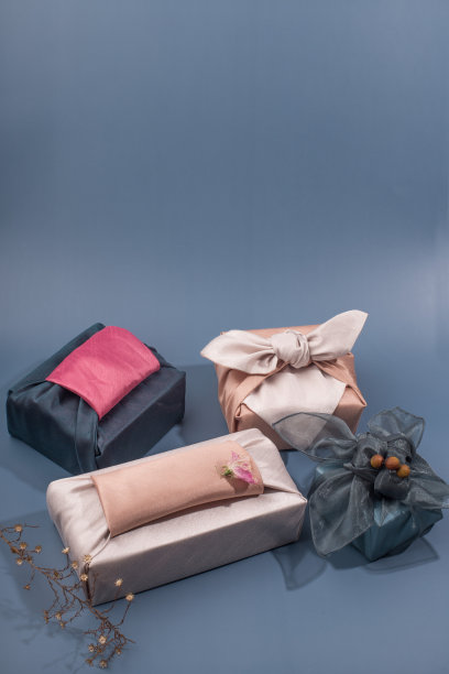 韩国传统礼品盒包装。包装布包装。图片下载