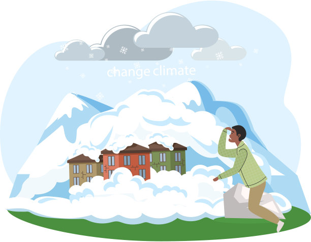 人类坐在冰上拯救地球的概念图片下载