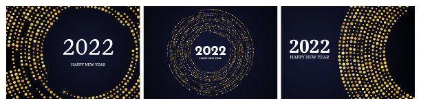 2022年新年快乐金色闪光图案图片下载