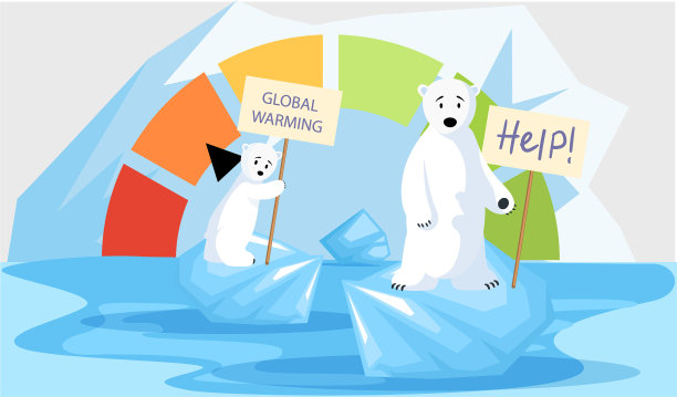 北极熊为冰川融化而伤心图片下载