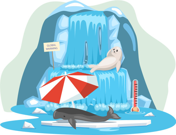 鲸鱼躺在伞下受热图片下载