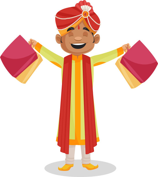 印度新郎卡通人物图片下载