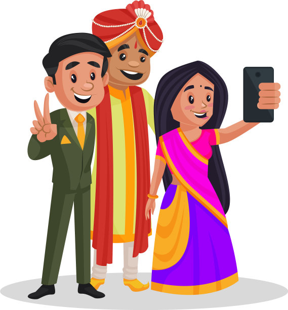 印度新郎卡通人物图片下载