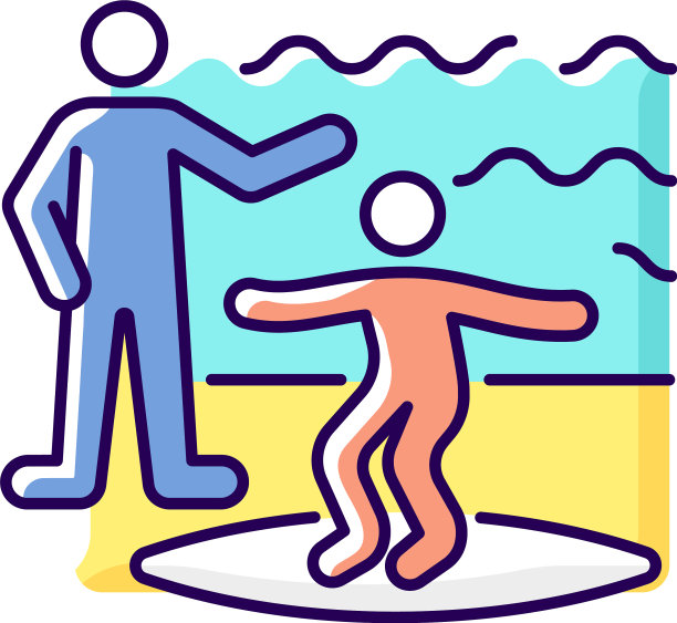 冲浪课RGB颜色图标图片下载