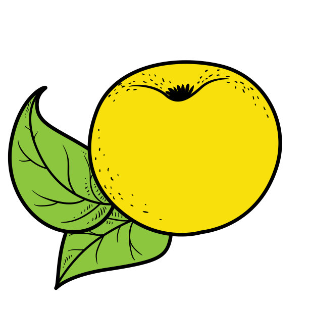 叶颜色变化的大苹果着色图片下载