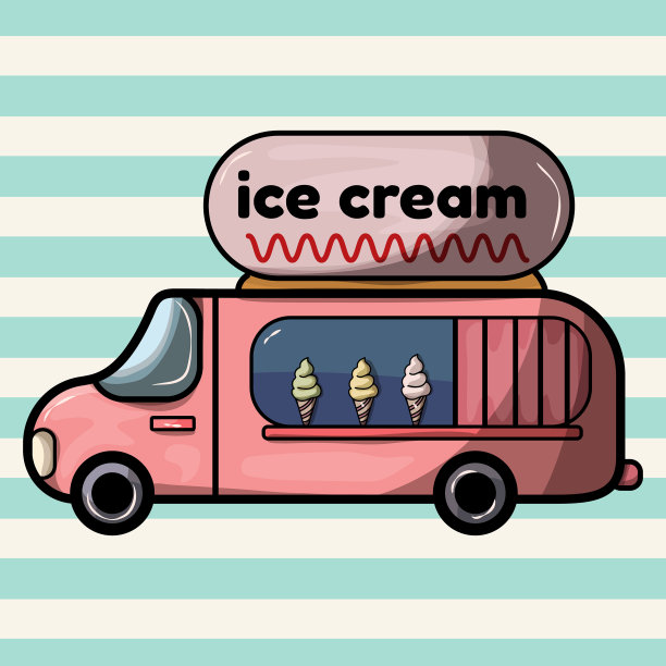 冰淇淋卡车街头食品季节性图片下载