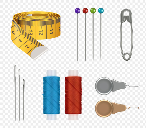 缝纫逼真的卷尺针颜色图片下载