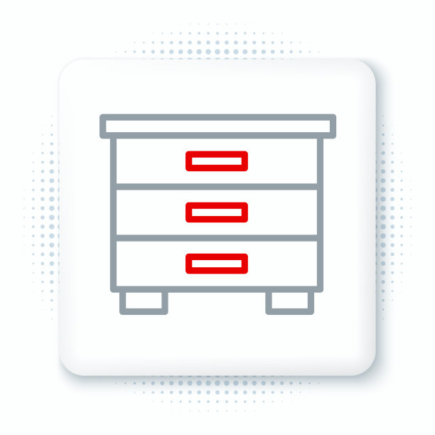 线家具床头柜图标孤立在白色上图片下载