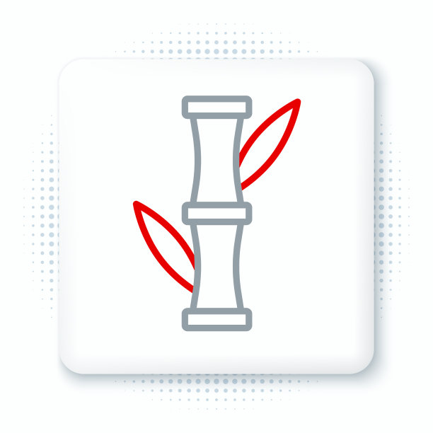 线竹图标孤立在白色背景上图片下载