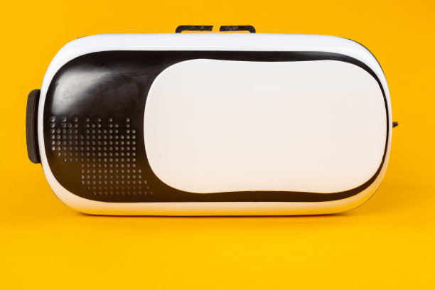 VR头盔上的彩色表背景图片下载