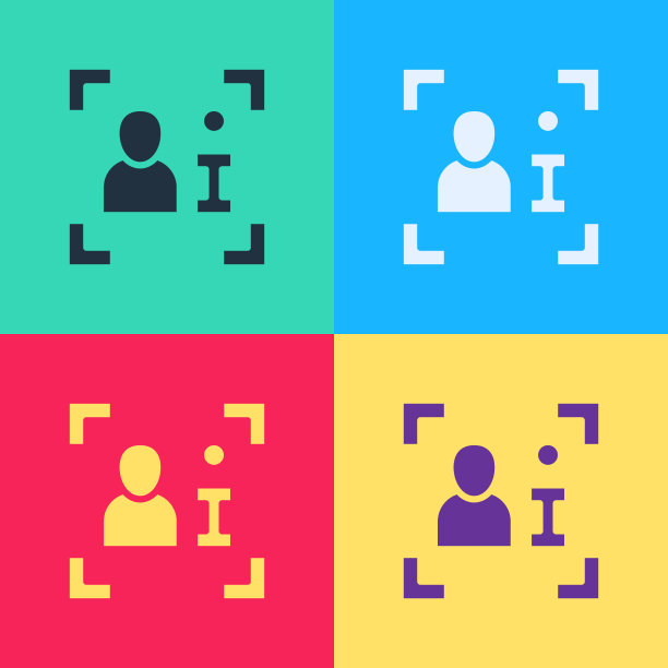 波普艺术电视报道图标孤立的色彩图片下载