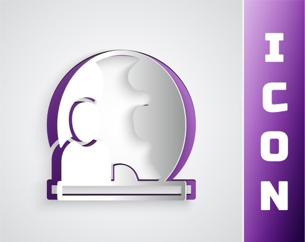 剪纸世界新闻图标孤立在灰色图片下载