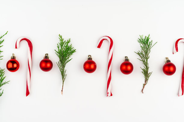 糖果藤圣诞节图案在白色的背景图片下载