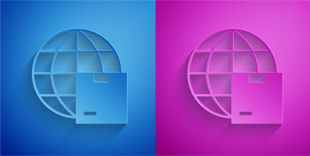 剪纸世界航运和纸板箱图片下载