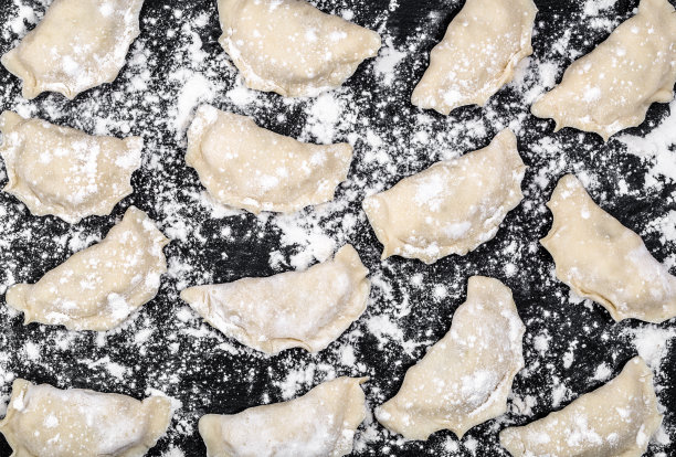 生饺子背景，自制烹饪图片下载