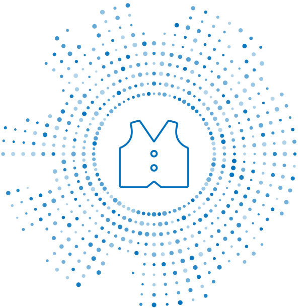 蓝色线背心图标孤立在白色上图片下载