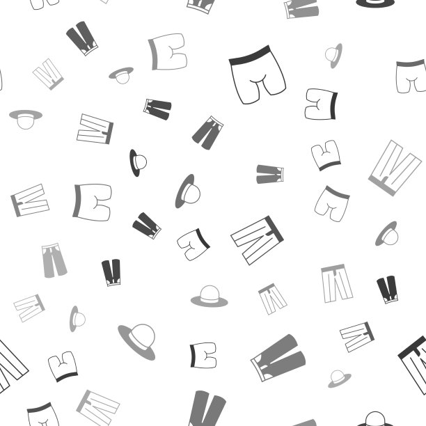 设置自行车短裤短裤和男子帽无缝图片下载