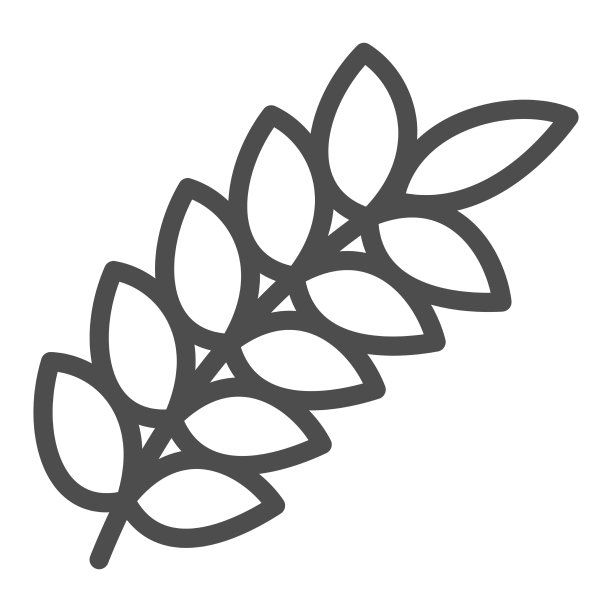 小麦穗线标志粮食丰收概念小麦图片下载