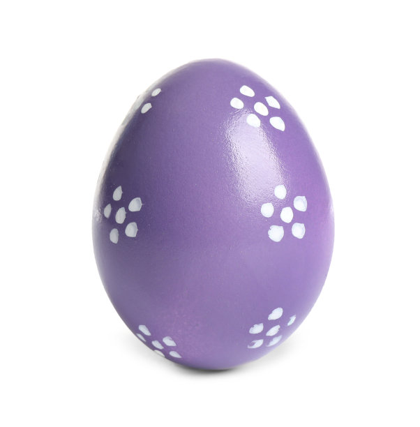 紫色卵与花的图案分离在白色。复活节的象征图片下载