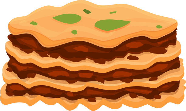 千层面蛋糕图标卡通干肉食品图片下载