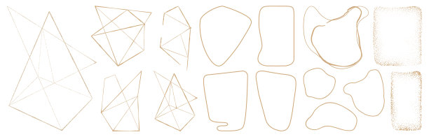 几何形状，抽象的金色线条闪闪发光图片下载